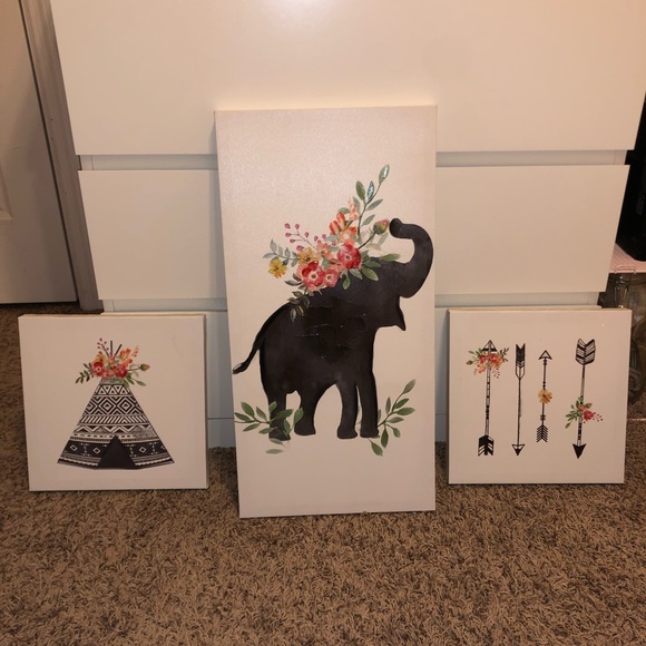 Elephant Trio Decor Set - Picture 1 of 2